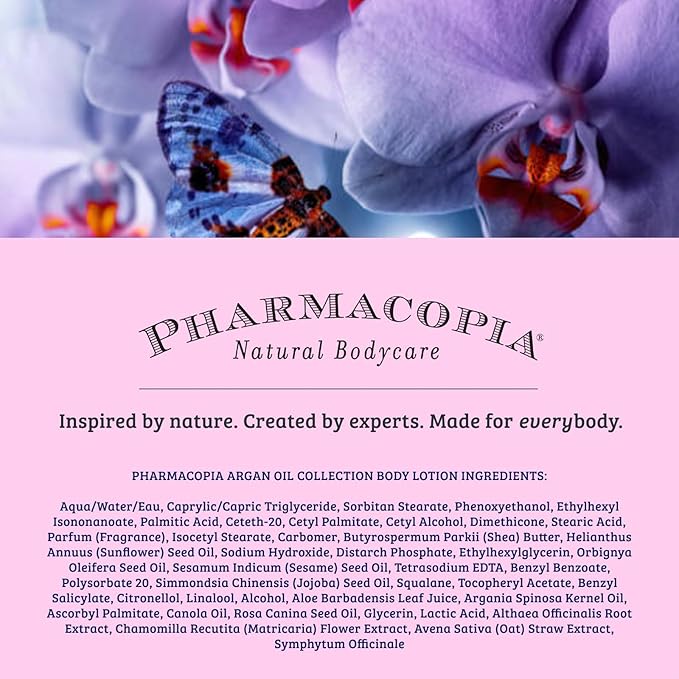 Pharmacopia Hotel Argan Oil Body Lotion - Vegan Moisturizer for Dry Skin, Lotion with Melon and Green Tea Essence - Natural, Organic and Cruelty-Free Skin Care, 16.2 oz