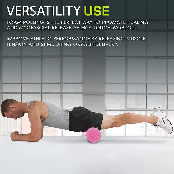 ProsourceFit High Density Foam Rollers 12 - inches Long, Firm Full Body Athletic Massage Tool for Back Stretching, Yoga, Pilates, Post Workout Muscle Recuperation