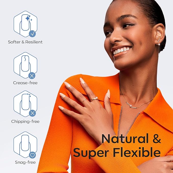 modelones Short Coffin Nail Tips, Pre-shaped Soft Gel Tips Fake Nails False Acrylic Clear Full Cover Press on Extension Kit Gel Manicure DIY at Home 216PCS 12Sizes