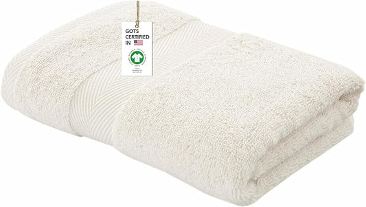 Delara 100% Organic Cotton Towels 650 GSM Plush Feather Touch Quick Dry Bath Towel, GOTS Certified, Oeko-Tex Green Certified, Organic Cotton Bath Towel, 30"X58"