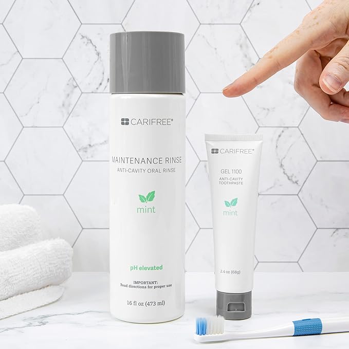 CariFree Maintenance & Prevention Kit, Mint | Anti-Cavity Fluoride Toothpaste & Mouthwash Freshens Breath and Moistens Mouth | Dentist Recommended for Oral Care (2 Piece Set)