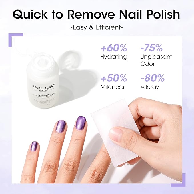 Gellen Nail Polish Remover, Dual-phase Nourishing Polish Removal- Non Acetone- for Quick Dry Nail Polishes- Non Toxic Fingernail Polish Remover with Easy Push-down Pump- Unscented- 6.09 Fl Oz