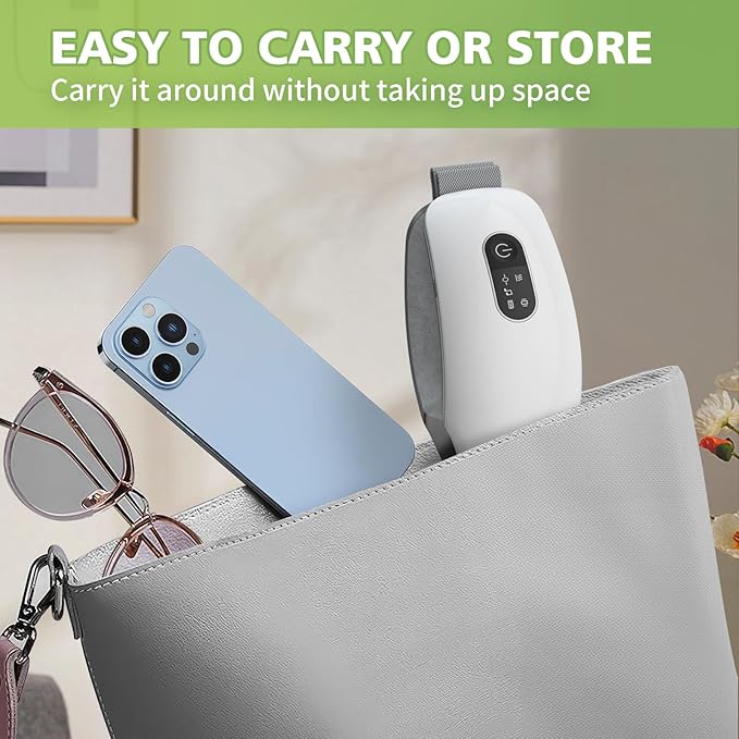 NOWWISH Eye Massager with Heat, Vibration and Bluetooth Music for Migraine Headache Eye Strain Relief, Cordless Heated Eye Mask with 4 Massage Modes, Relaxation -Birthday Gifts for Women Men -White