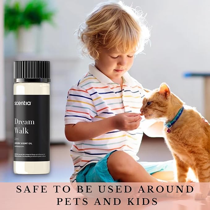 Hotel Diffuser Oil Inspired by The Hotel Scent - 20 ml 0.67 fl oz - Essential Oil Blend White Tea, Cedarwood & Amber Notes for Aromatherapy Diffusers and Humidifiers - Dream Walk