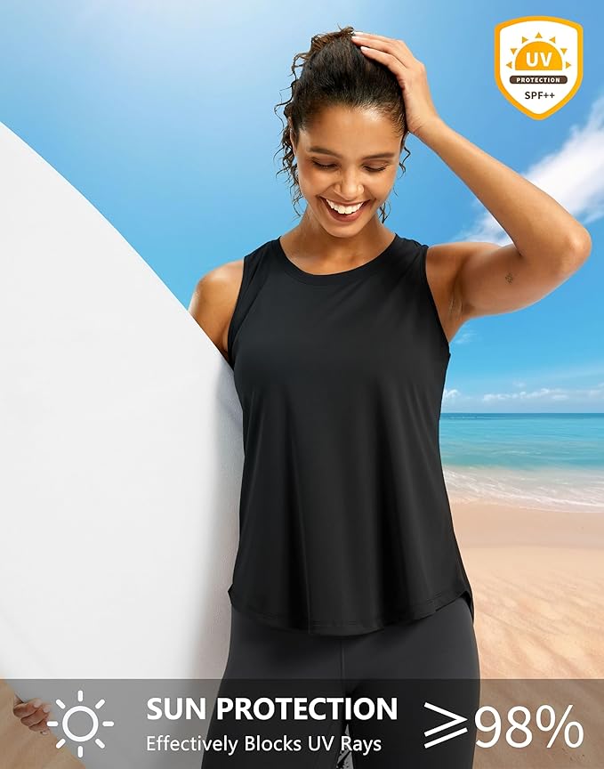 G Gradual Workout Tank Top for Women Sleeveless Athletic Yoga Tops High Neck Quick Dry Running Tennis Sports Shirts for Women