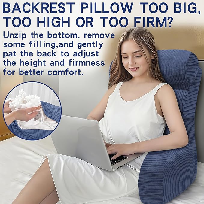 Back Pillow for Bed Sitting Up, Reading Pillow, Extra Large Arm Pillows for Adults for Back Support,Bed Pillow for Sitting up for Watching TV/Gaming/Relaxing