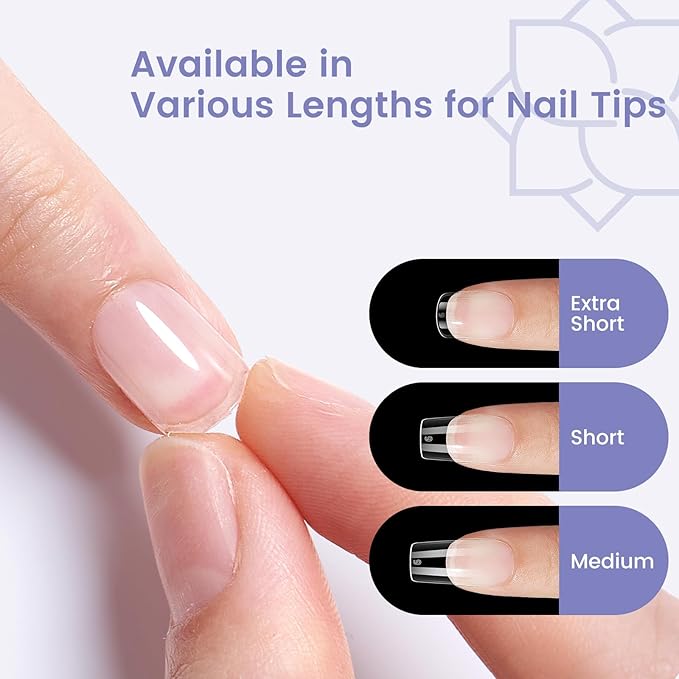 Extra Short Nail Tips Square: 240PCS Pre-shaped Gel Nails Tips Short Square Nail Tips, 12 Sizes Clear Full Cover False Fake Press on Nails for Nail Extensions DIY Home Salon for Women
