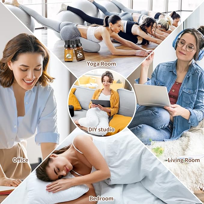 Sedbuwza Vanilla Coffee Essential Oil Set, Vanilla Fragrance Oil Coffee Scent Oil Set for Diffuser, Aromatherapy, Massage, Soap, Candle Making 2 x 10 ml