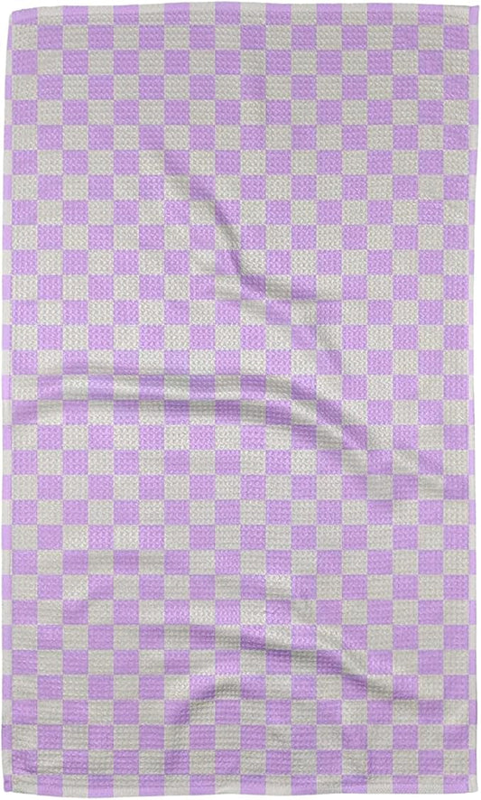 GEOMETRY Spring Kitchen Towels - Quick Dry Microfiber Cloth Spring & Summer Dish Towels for Kitchen Drying - Premium Quick Dry Towel - Lilac Checkin, 18" x 30" - 1-Pack