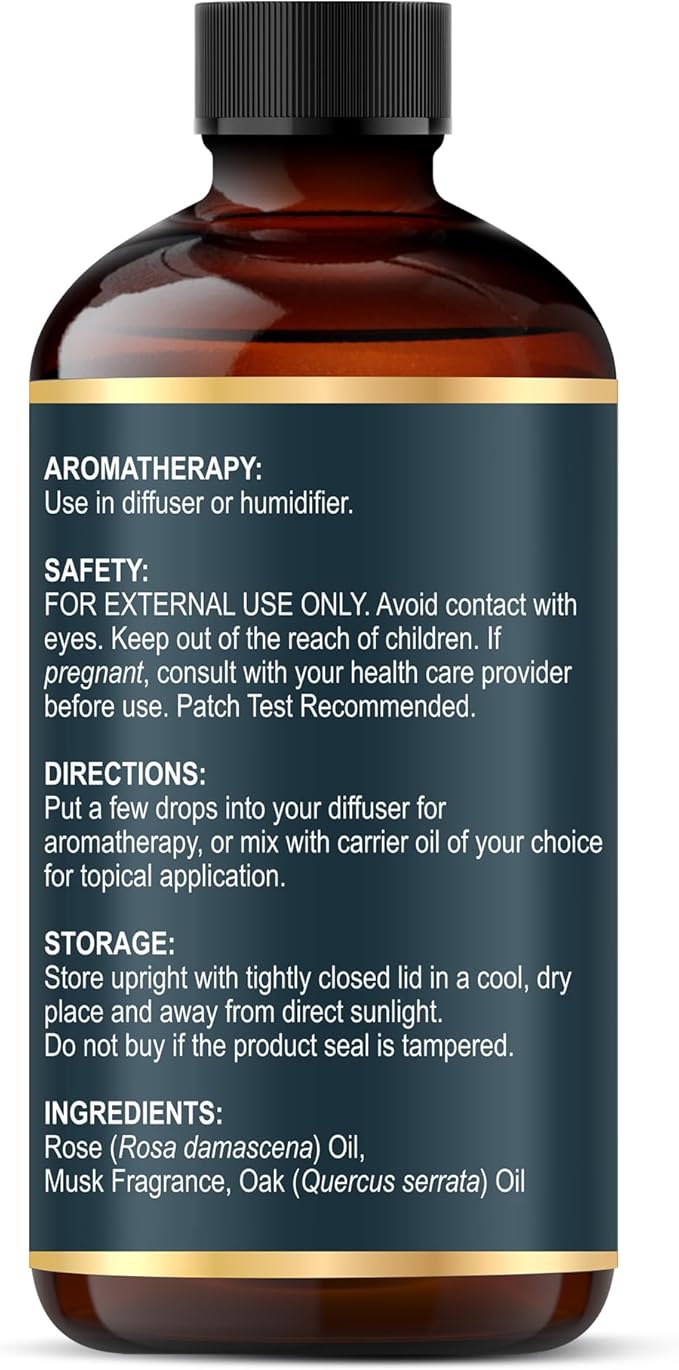 MAJESTIC PURE Velvet Rose & Vintage Oak Premium & Free from Mineral Oil | Rose, Oak & Musk Oil used in Diffuers, DIY, Self Care | 4 Fl Oz