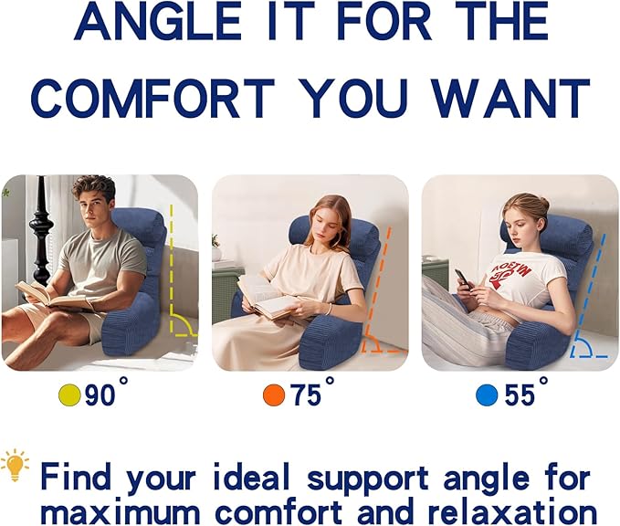 Back Pillow for Bed Sitting Up, Reading Pillow, Extra Large Arm Pillows for Adults for Back Support,Bed Pillow for Sitting up for Watching TV/Gaming/Relaxing