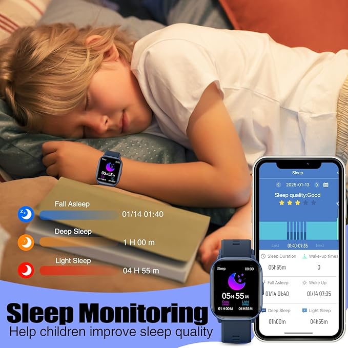 Kids Watch for Girls Boys with IP68 Waterproof, Girls Watch with 19 Sports Modes, Sleep Tracking, Pedometer, Stopwatch, Kids Activity Tracker, Birthday Gifts for Girls Age 6-15 Years Old
