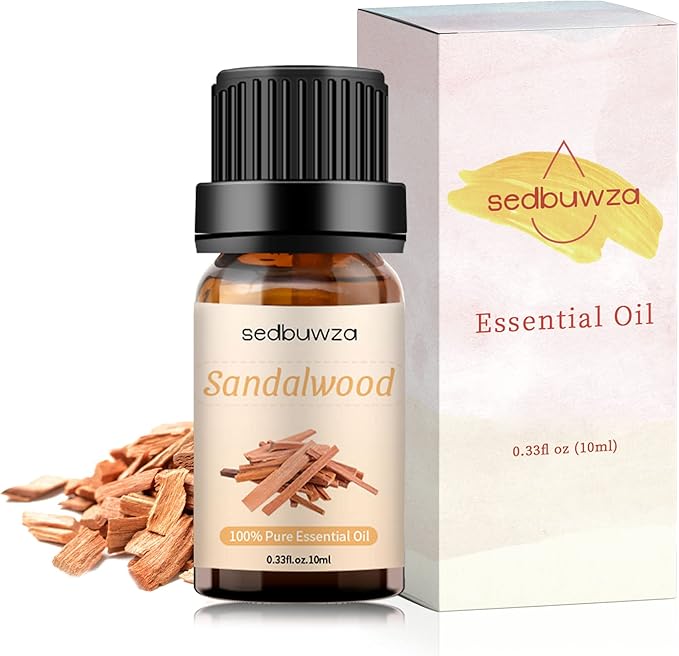 Sedbuwza Sandalwood Essential Oil, Pure Organic Sandalwood Fragrance Oil for Diffuser, Humidifier, Soap, Candle, Perfume