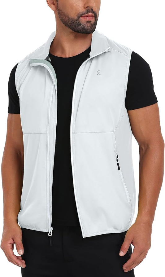 Little Donkey Andy Men's Water-resistant Outerwear Vests, Stretch Windproof Vest for Cycling, Running, Golf