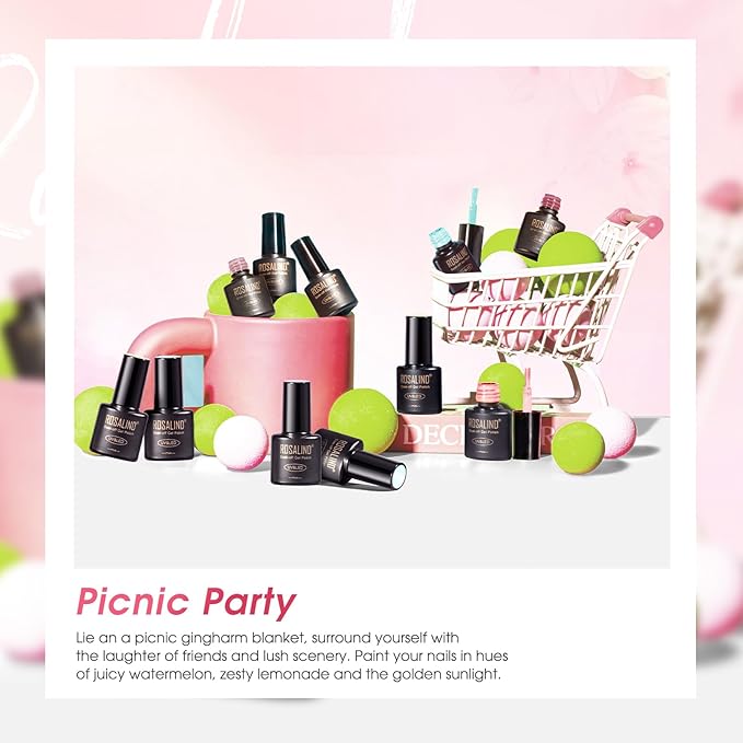 ROSALIND Jelly Gel Polish - 12 Colors Clear Translucent Gel Nail Polish Set Sheer Transparent Effect Soak Off UV Set Summer Nail Art Collection Manicure Gift for Women