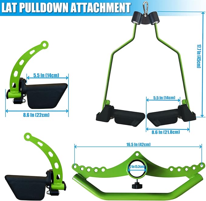 KORIKAHM Adjustable Lat Pull down Bar, Cable Machine Attachments for Gym, Home Gym Fitness T-bar Row Pulldown Attachments, Lat Pull Down Machine Wide Grip Neutral Grip Handle