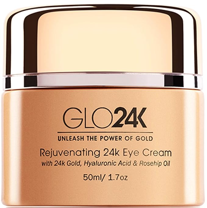 GLO24K Cream with 24k Gold, Retinol, Vitamins, and Hyaluronic Acid. Optimally Hydrate your Skin while you sleep. (Rose (Eye Cream))