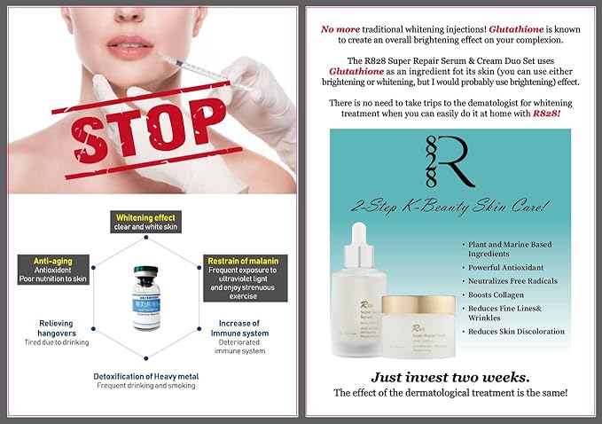 R828 Super Repair Moisturizing Glowing Elastic Skin Recovery Serum 50ml / Korean Skin Care K Beauty with Glutathione, Vitamin C, Niacinamide, and Collagen