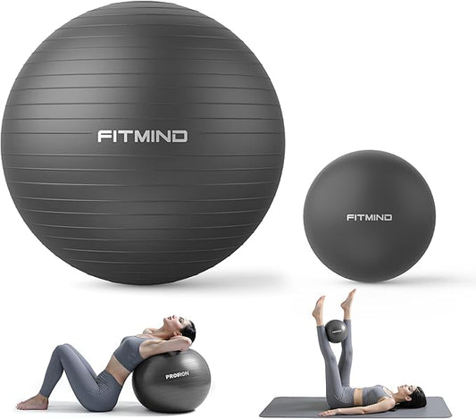 Exercise Balls Set 22-30 Inch & 9 Inch, Small Pilates Ball with Pump, Pregnancy Ball for Women, Yoga Balls for Exercise, Small Exercise Ball for Between Knees, Stability, Physio