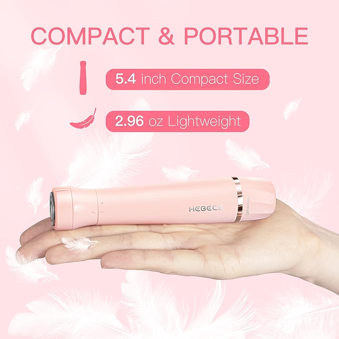 Nose Hair Trimmer for Women, 3in1 Electric Eyebrow Trimmer Waterproof Facial Hair Removal Rechargeable Hair Shaver Razor for Nose Ear Eyebrow Peach-Fuzz Lips Chin FT3001 Pink