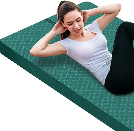 nuveti Large Exercise Mat - 15mm/20mm/30mm Thick Yoga Mat | Workout Mat for Fitness, Yoga, Pilates, Stretching & Floor Exercises for Women & Men with Free Carrying Bag
