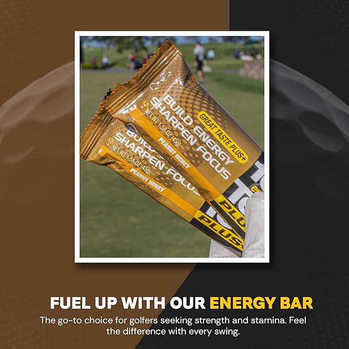 10th Tee PLUS+ Peanut Honey Bars made with Natural Ingredients | Golf Energy Bar, Easily Digestible Bar Healthy office Snacks | Best breakfast bars 12-45 grams bars