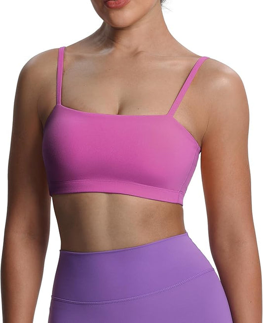 Aoxjox Women's Workout Bandeau Bras Training Fitness Running Yoga Crop Tank