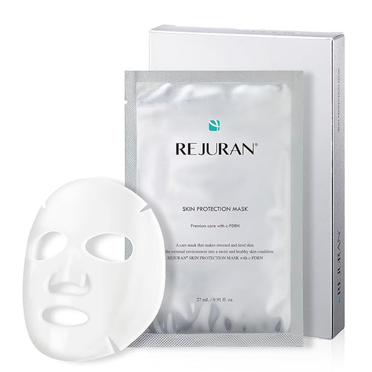 REJURAN® Skin Protection Mask, c-PDRN® – Hydrating and Soothing Facial Sheet Mask for Irritated, Stressed, Repairs & Restores Skin Barrier with Panthenol & Allantoin, Korean Skin Care. 5-Pack