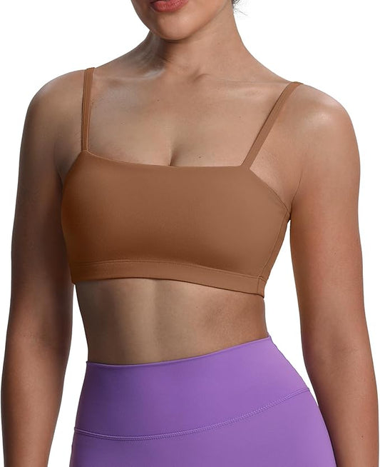 Aoxjox Women's Workout Bandeau Bras Training Fitness Running Yoga Crop Tank