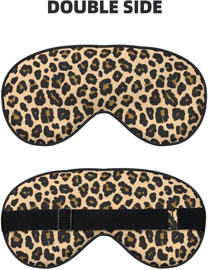 Sleep Eye Mask Brown Leopard Sleep Mask for Women Men Comfortable Eye Mask with Adjustable Strap Soft Eye Cover Blindfold for Travel Yoga Nap Shift Work