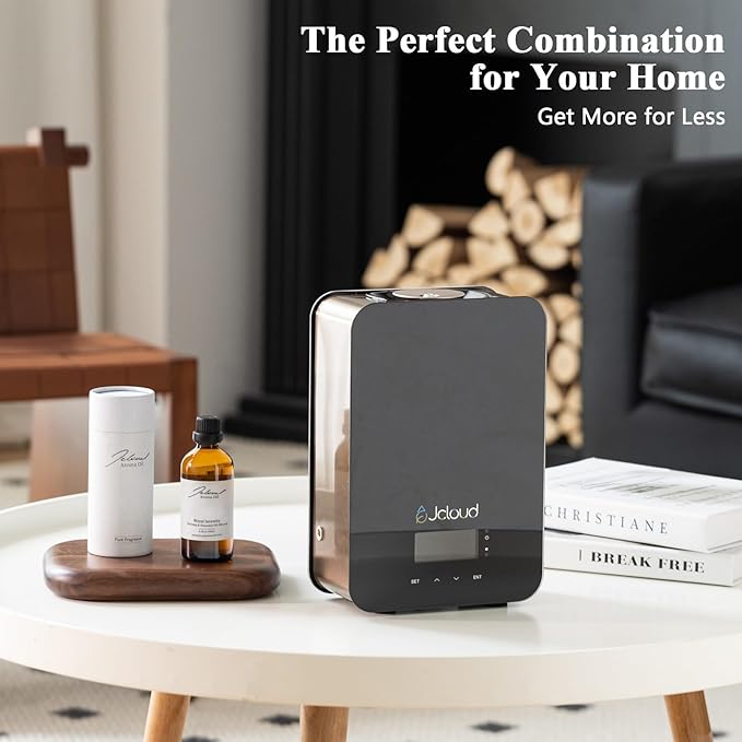 JCLOUD Smart Scent Air Machine for Home with Royal Serenity Inspired by Luxury Hotel Essential Oils 100ML, HVAC Scent Diffuser Cover Up to 2000 Sq. Ft with Cold Air Technology for Large Room