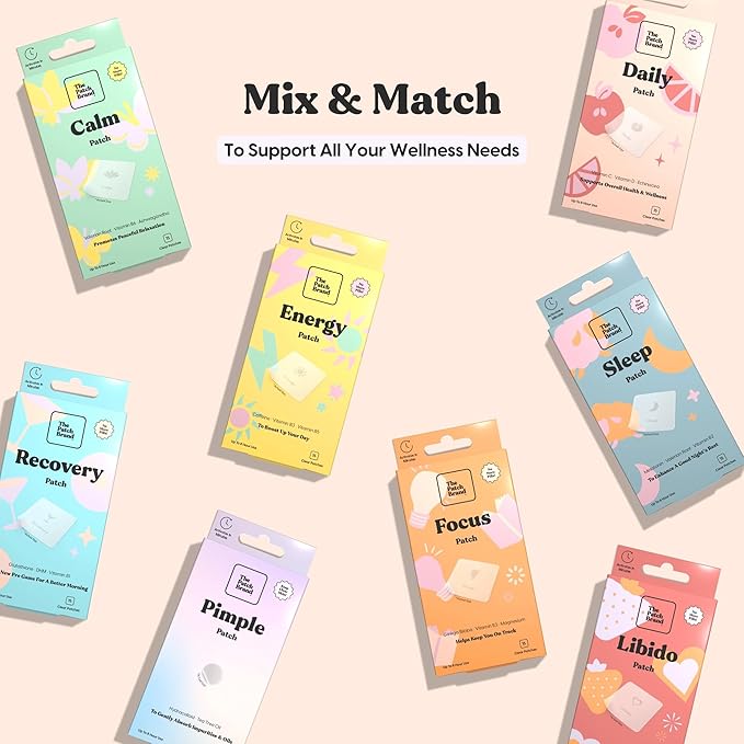 The Patch Brand Daily Support Patches | Natural Wellness Infused with Vitamin C, Zinc Citrate, Vitamin D, Ginko Biloba and Echinacea