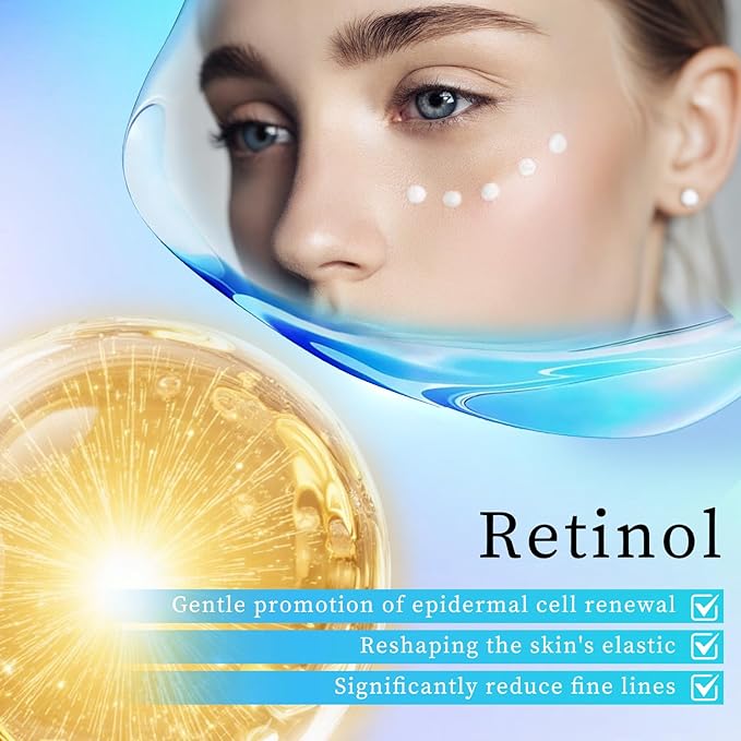 Retinol Eye Cream - Eye Cream for Dark Circles, Puffiness, Anti Aging, with Hyaluronic Acid, Peptides, Caffeine, Reduces Bags, Smooths Wrinkles & Fine Lines, Dark Circles Under Eye Treatment, 1 fl oz