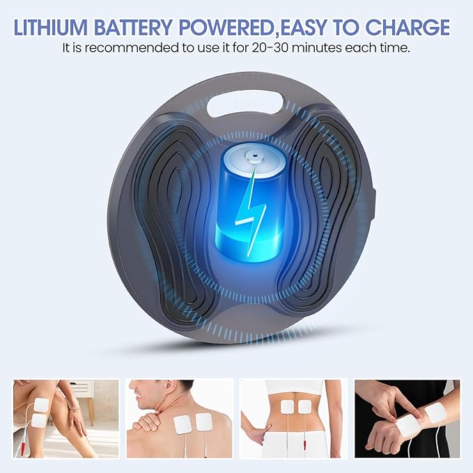 EMS Foot Massager for Neuropathy & Pain Relief, Rechargeable TENS Unit Muscle Stimulator, Electric Foot Stimulator for Circulation, Plantar Fasciitis, FSA HSA Eligible