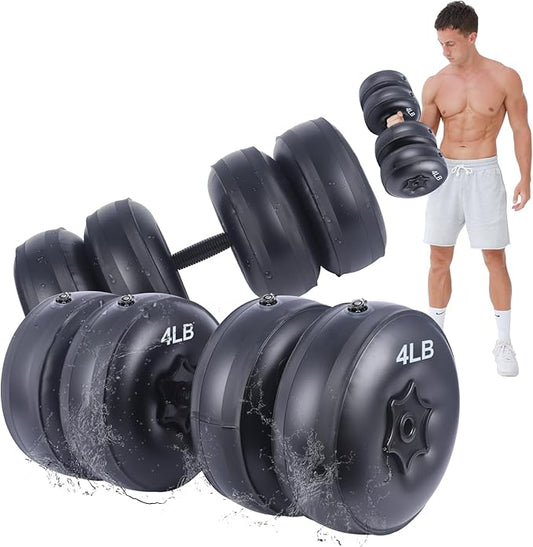 Water Filled Dumbbells Set - Water Filled Weights - Portable Travel Weights - Weights Adjustable Dumbbells - Portable Fitness Equipment - Strength Training - Fitness and Shaping