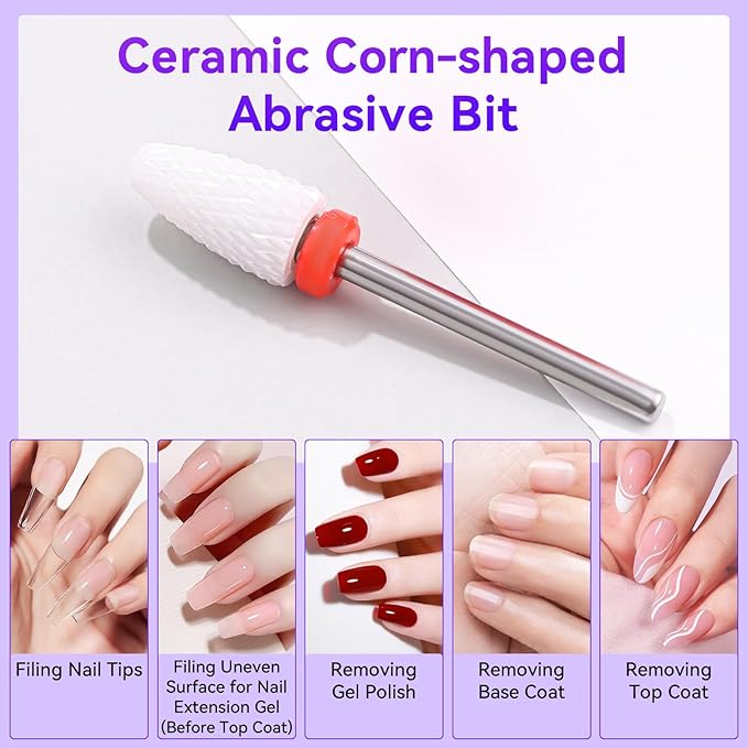 Makartt Electric Nail Drill: Rechargeable Nail Drill Machine 35000RPM, Adelise Ultra Smooth Portable E File Nail Grinder with Nail Bit