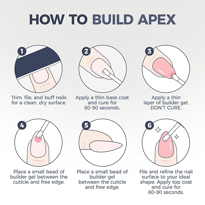 UNA GELLA Builder Gel For Nails, 7 In 1 Clear Hard nail Strengthener Builder Gel For Apex Building/Nail Extension, Led Lamp Needed