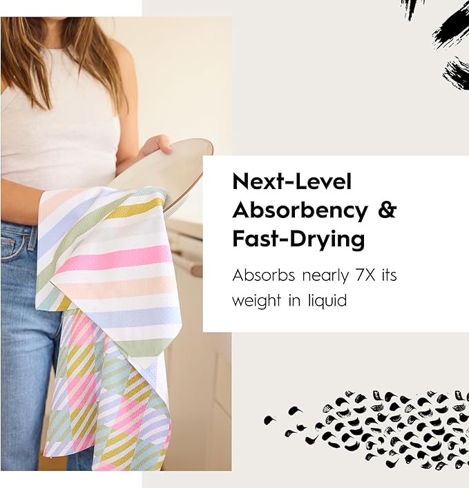 GEOMETRY Spring Kitchen Towels - Quick Dry Microfiber Cloth Spring & Summer Dish Towels for Kitchen Drying - Premium Quick Dry Towel - Sandy, 18" x 30" - 1-Pack