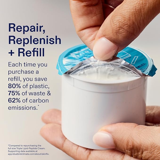 Skinfix Triple Lipid-Peptide Cream Refill - 1.7 oz - Rich Face Moisturizer with Hyaluronic Acid - Hydrates & Restores Dry, Sensitive Skin - Non-Comedogenic, Fragrance Free, Vegan, Cruelty Free