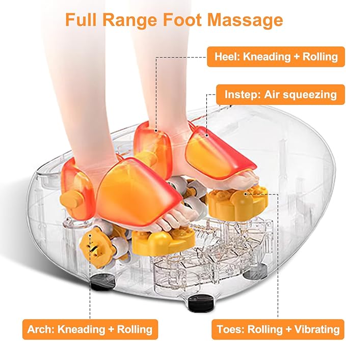 Foot Massager with Heat, Shiatsu Foot Massage for Plantar Fasciitis, Multiple Massage Modes, Deep Kneading Electric Foot Massager Machine, Gifts for Women Men, Fits Up to Size 12
