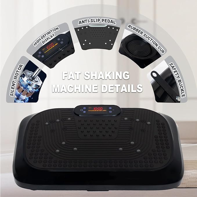 HOTSWEAT Vibration Plate Exercise Machine for Lymphatic Drainage, Power Plate Vibrating Platform, Shaker for Weight Loss, Exercise Board with 120 Levels for Home Gym