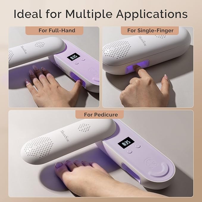 MelodySusie Plus20F Cordless UV Nail Lamp, Innovative UV Protection Light for Gel Nails with 2 Timers & LED Display,Rechargeable Nail Art Tools for Manicure Fast Curing Gel Polish at Salon & Home