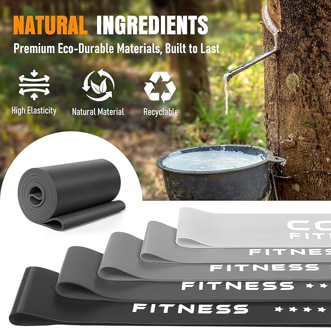 Resistance Bands for Working Out, Exercise Bands Resistance Bands Set with 5 Resistance Levels, Latex Loop Bands for Women Men, Workout Bands for Legs, Glutes, Strength Training, Yoga, Home Gym