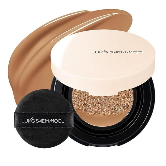 JUNG SAEM MOOL [ Mini ] Essential Skin Nuder Cushion Mini 30C Cinnamon 0.17 Fl Oz, Natural Radiant Finish Cushion Foundation with Buildable Coverage, Lightweight Texture, Korean Foundation Makeup
