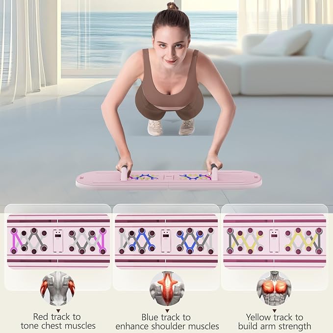 Pilates Board Pilates Reformer Set - Multifunctional Home Workout Board for Core & Abdominal Training,Portable Pilates Equipment for Women & Beginners