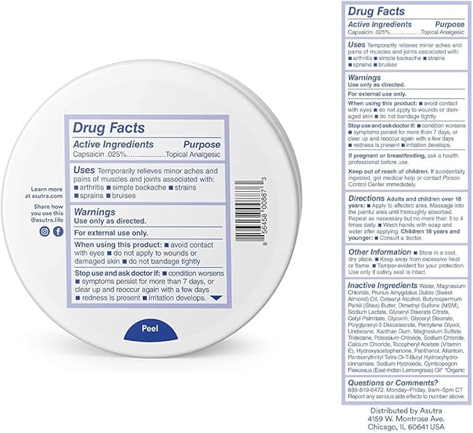 ASUTRA Melt Pain Away Magnesium Lotion for Pain Relief 7 oz | Magnesium Cream for Muscle, Leg Cramps, and Feet wtih Shea Butter & Almond Oil Moisturizer