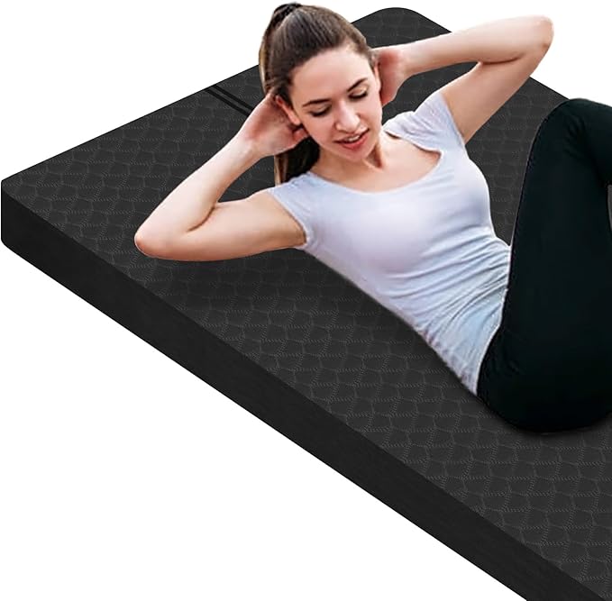 nuveti Large Exercise Mat - 15mm/20mm/30mm Thick Yoga Mat | Workout Mat for Fitness, Yoga, Pilates, Stretching & Floor Exercises for Women & Men with Free Carrying Bag