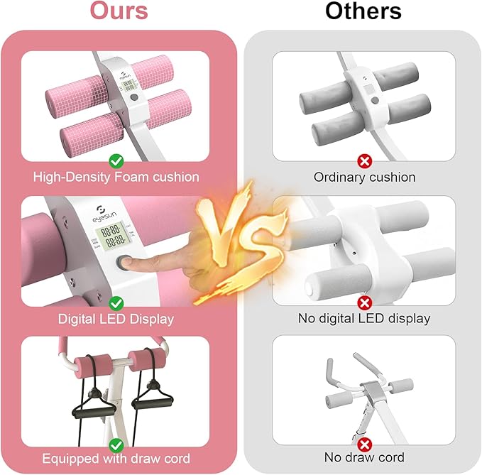 Home Gym Systems Ab Machine, Ab Workout Equipment, Adjustable Ab Trainer Machine for Abs Workout at Home Gym, Foldable, Knee Protection, Abdominal Trainer for Stomach