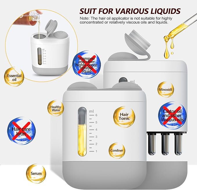 Minoxidil Applicator, Hair Oiling Applicator, Root Comb Applicator，Scalp Oil Dispenser, 2-in-1 Hair Growth Oil Applicator and Scalp Massager for Hair Treatment and Growth