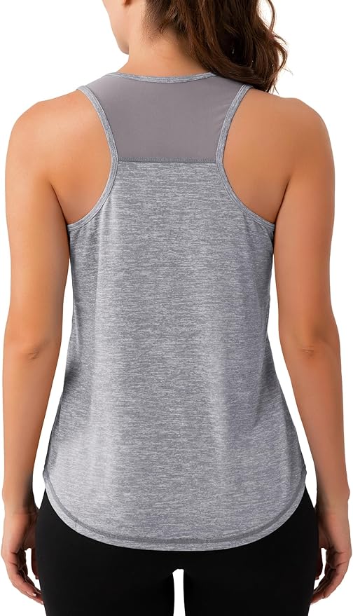 Aeuui Womens Workout Tops Sleeveless Racerback Tank Tops Mesh Yoga Athletic Running Shirts Gym Clothes for Women